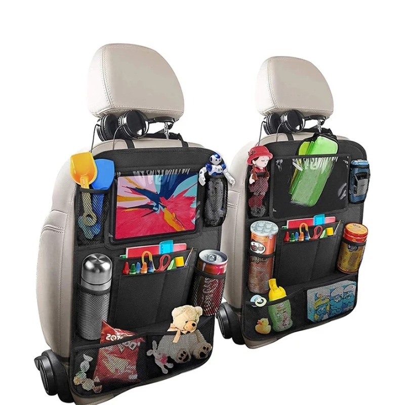 Tablet Accessories Bag - カーシートオーガナイザー 多機能オックスフォード生地 車用バックマルチポケット収納バッグ タブレットホルダー付き 子供用保護具