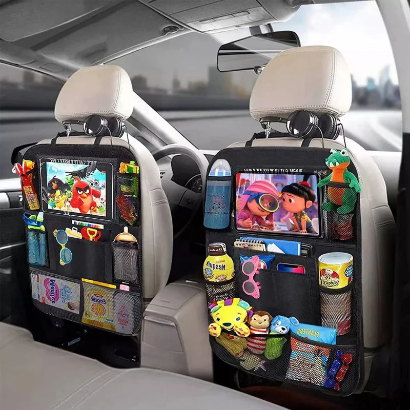 Tablet Accessories Bag - 車の後部座席オーガナイザー、タッチスクリーン、タブレットホルダー、自動収納ポケットカバー、カーシートバックプロテクター、カーアクセサリー