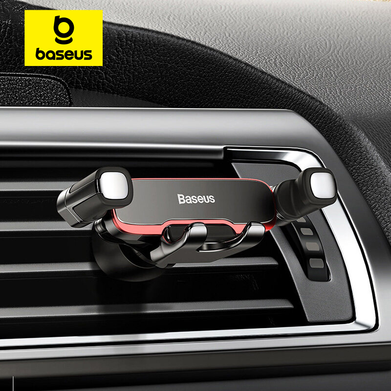 Accessories For Android Tablet - Baseus 自動車電話ホルダー金属重力自動エアベント携帯電話スタンド 4.7-6.5 インチ電話目に見えない車のサポート