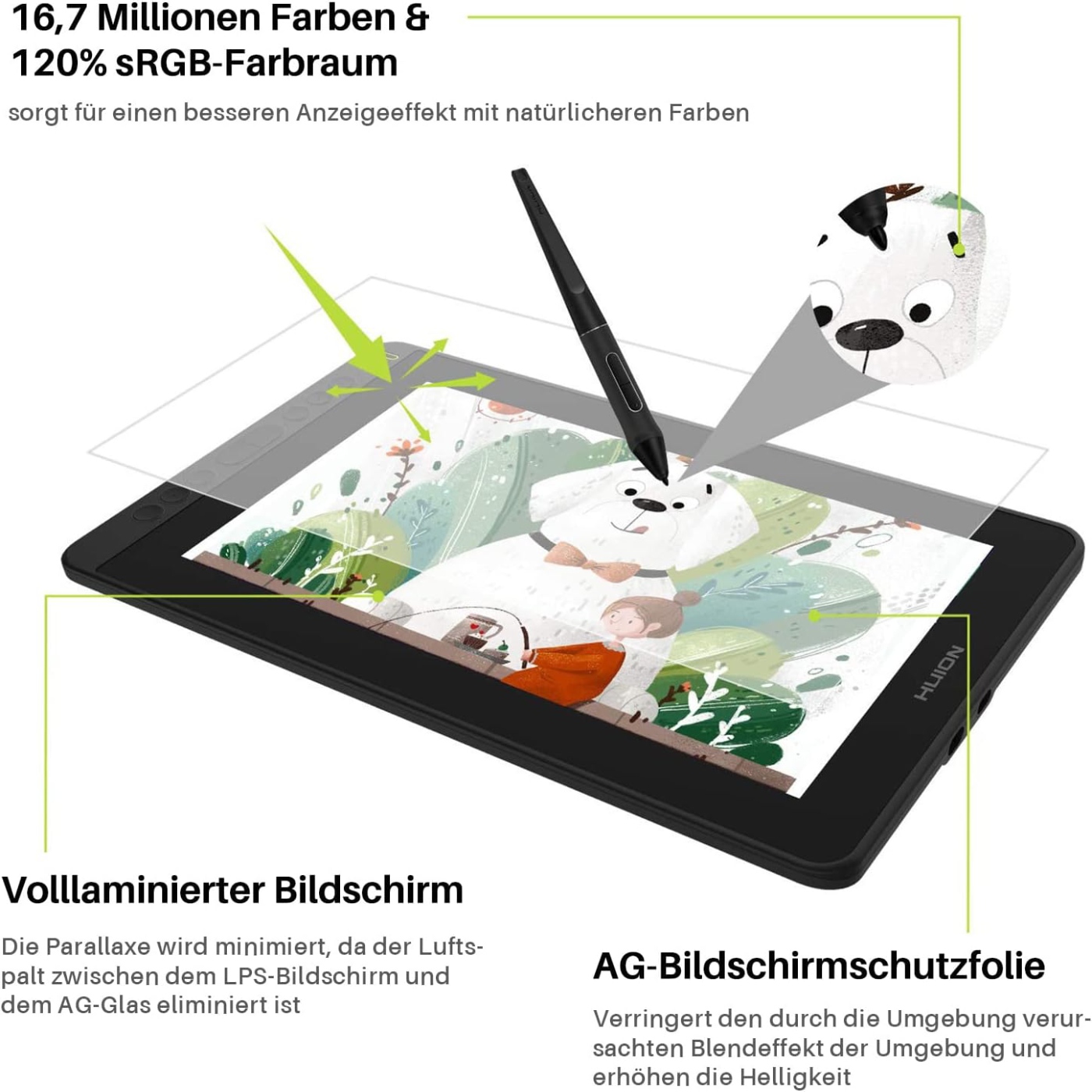 HUION Kamvas 12 11.6インチ描画モニター  - Graphic Tablet Accessories のレビューと価格
