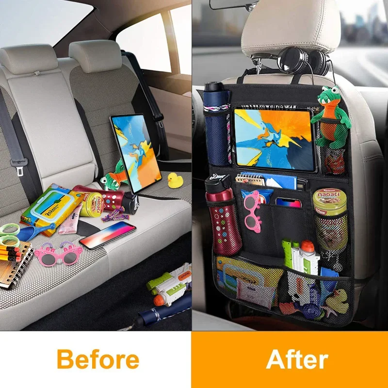 車の後部座席オーガナイザー、タッチスクリーン、タブレットホル - Tablet Accessories Bag のレビューと価格