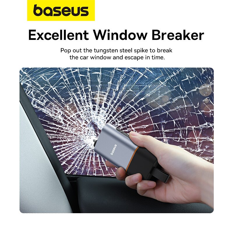 Baseus-車の緊急安全ハンマー、u字型シートベルトカッタ - Accessories For Android Tablet のレビューと価格