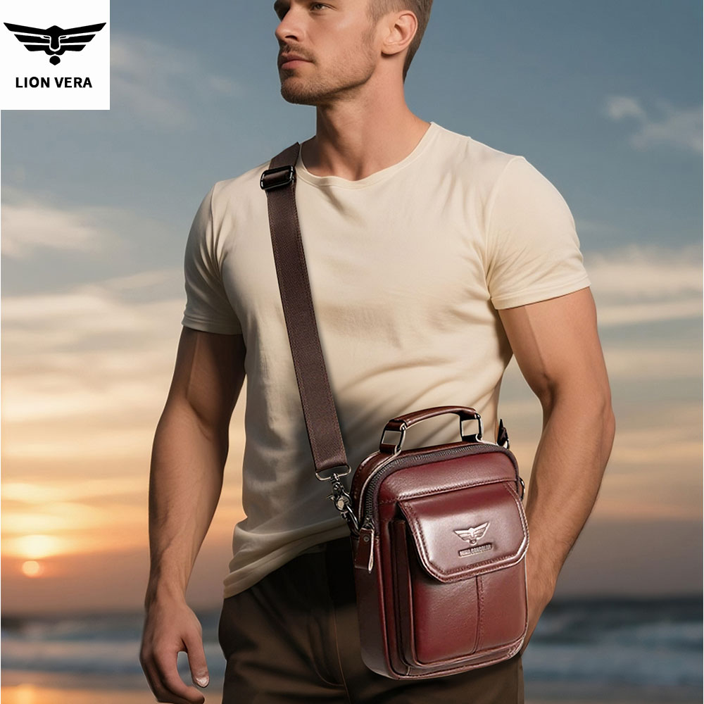 LION VERA メンズ本革ショルダーバッグ多機能 7.6 - Tablet Accessories Bag のレビューと価格