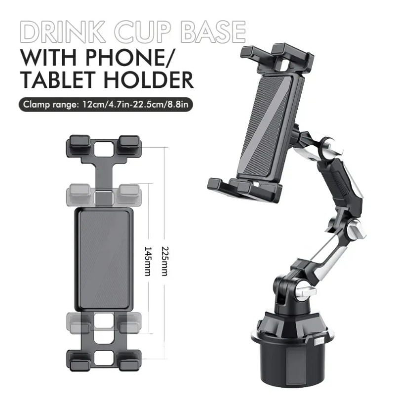 車のカップホルダー電話タブレットマウント 360 回転フレキ - Accessories For Android Tablet のレビューと価格