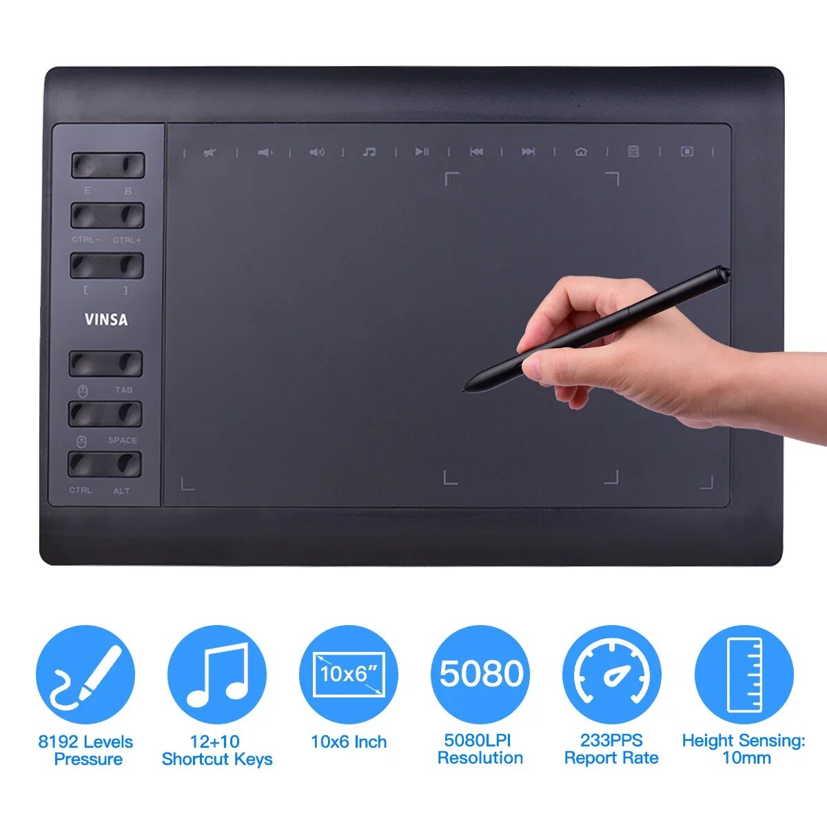 プロのグラフィック描画タブレット,12のエクスプレスキー,W - Graphic Tablet Accessories のレビューと価格